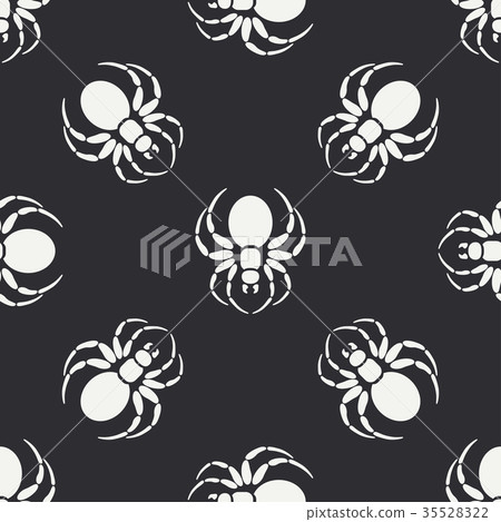 Flat monochrome vector seamless wildlife fauna 35528322