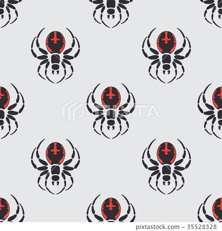 Flat color vector seamless wildlife fauna pattern 35528328