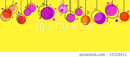 Hanging Christmas balls memphis style. Celebratory 35528411