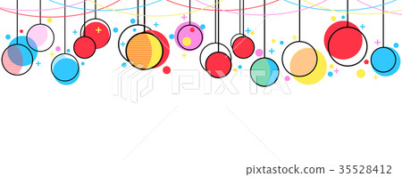 Hanging Christmas balls memphis style. Celebratory Hanging Christmas balls memphis style. Celebratory 35528412