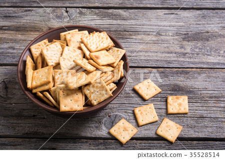 Homemade crackers in bowl Homemade crackers in bowl 35528514