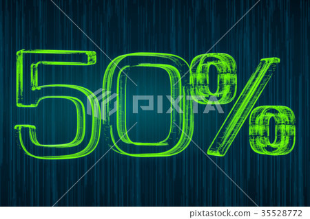 Discount concept, 50 percent luminous inscription 35528772