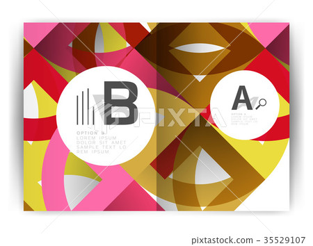 Geometric a4 annual report cover print template 35529107