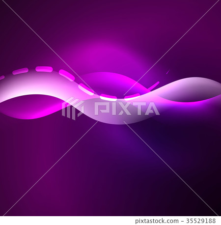 Vector glowing wave, smoke design wavy lines 35529188