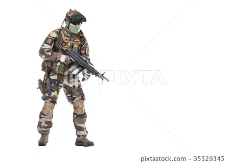 French paratrooper with weapons 35529345