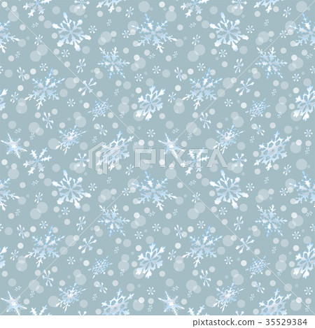 Holiday seamless background with frosty snowflakes Holiday seamless background with frosty snowflakes 35529384