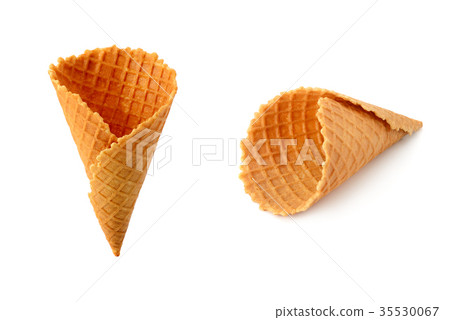 Waffle cones isolated on white background 35530067