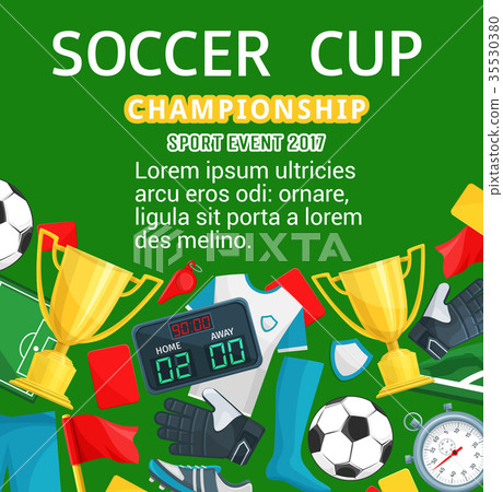 Vector poster for soccer or football cup 35530380