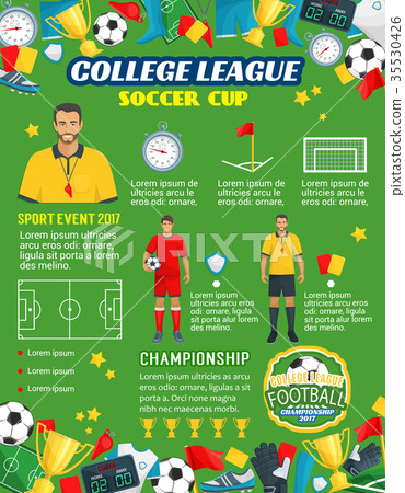 Vector poster for soccer or football league cup Vector poster for soccer or football league cup 35530426
