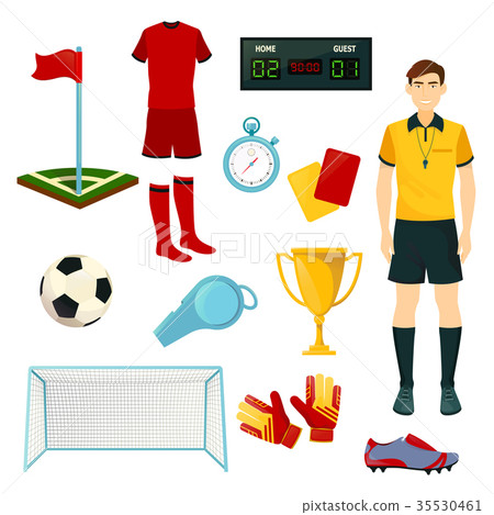 Vector icons for soccer or football sport game Vector icons for soccer or football sport game 35530461