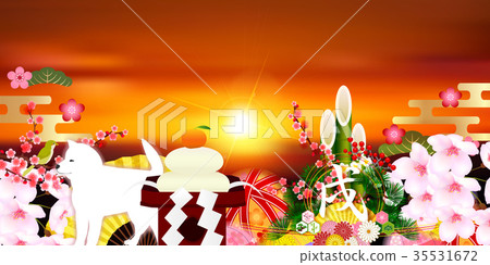 Rose new year sunrise background 35531672