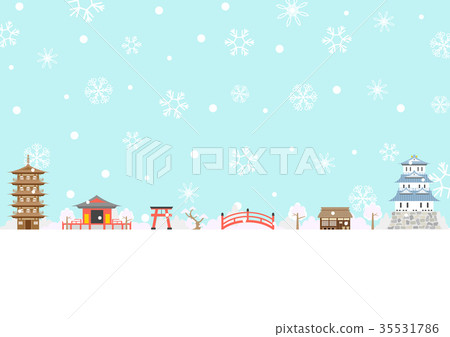城堡鎮雪風景 35531786