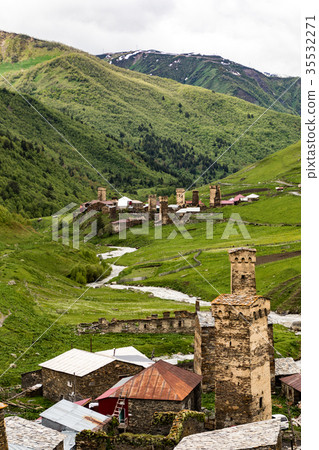 Skyline of Mestia, Georgia Skyline of Mestia, Georgia 35532271