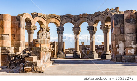 Ruins of the Zvartnos temple in Yerevan, Armenia Ruins of the Zvartnos temple in Yerevan, Armenia 35532272