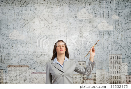 Woman with paint brush Woman with paint brush 35532575