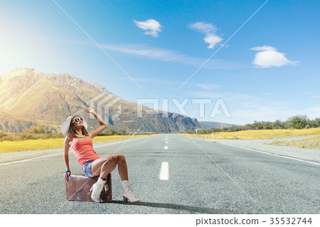 Hitch hiking traveling 35532744