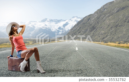 Hitch hiking traveling Hitch hiking traveling 35532782