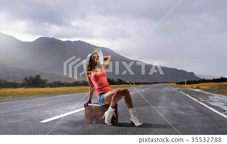 Hitch hiking traveling 35532788