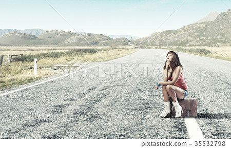 Hitch hiking traveling Hitch hiking traveling 35532798