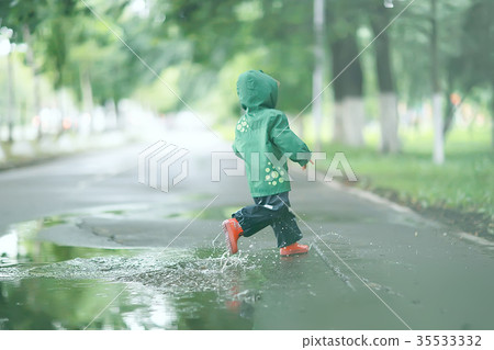 little girl on an autumn walk in the park little girl on an autumn walk in the park 35533332