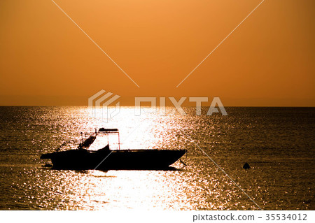 Sunset and ship with sunset 35534012