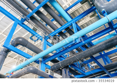 plastic pipes equipment in industrial boiler room plastic pipes equipment in industrial boiler room 35534019
