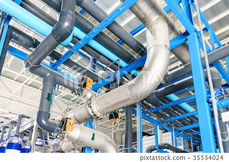 plastic pipes equipment in industrial boiler room plastic pipes equipment in industrial boiler room 35534024