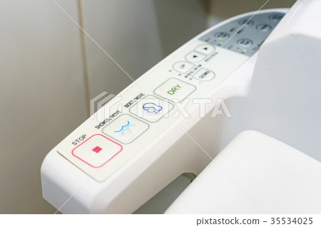 Control Panel of the toilet bowl, flush toilet. Control Panel of the toilet bowl, flush toilet. 35534025