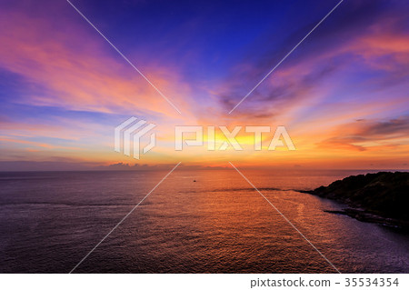 Dramatic Sunset in Promthep, Phuket, Thailand Dramatic Sunset in Promthep, Phuket, Thailand 35534354