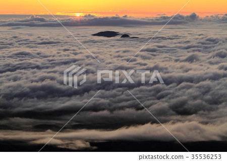 Sunlight from the fifth stop of Mt. Fuji and the sea of clouds 35536253