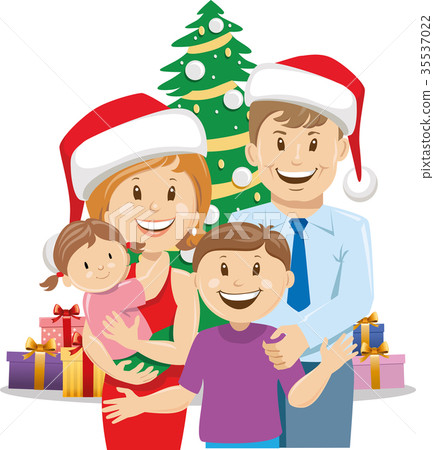 happy family celebrating Christmas happy family celebrating Christmas 35537022