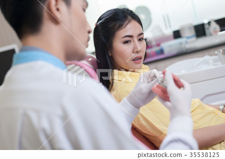 Female patient with dental checkup 35538125