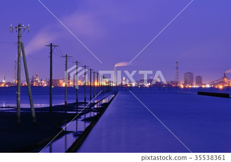 Egawa海岸夜視圖在夏天 35538361