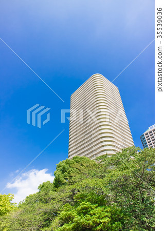 Urban landscape with tower apartment Urban landscape with tower apartment 35539036