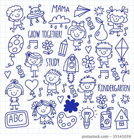 Kids drawing Kindergarten School Happy children 35541039