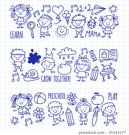 Kids drawing Kindergarten School Happy children 35541077