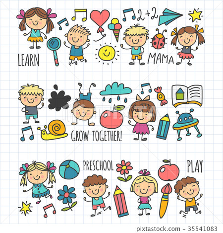 Kids drawing Kindergarten School Happy children 35541083