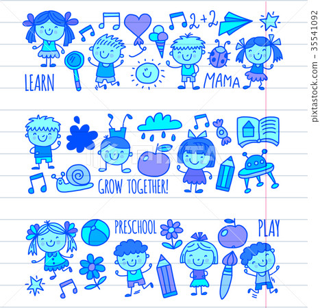Kids drawing Kindergarten School Happy children 35541092