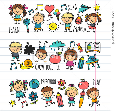Kids drawing Kindergarten School Happy children Kids drawing Kindergarten School Happy children 35541109