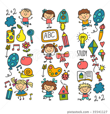 Kids drawing Kindergarten School Happy children 35541127