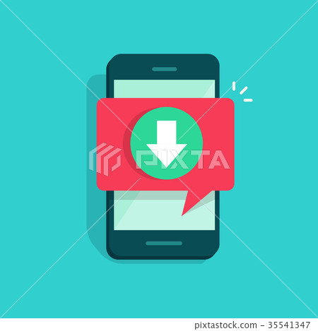 Mobile phone with downloading and bubble speech 35541347