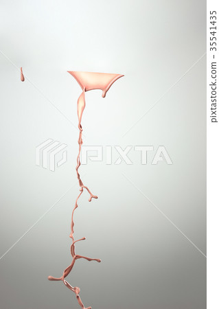 Melted hot chocolate syrup is dripping. Streams 35541435