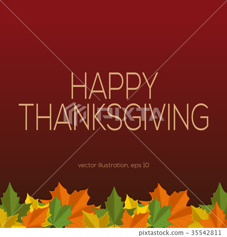 Thanksgiving vector background with fallen leaves 35542811