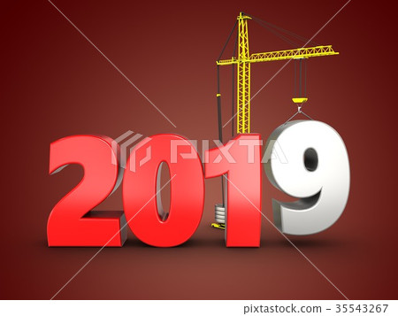 3d 2019 year sign 35543267