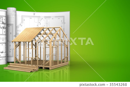 3d of frame house construction 3d of frame house construction 35543268