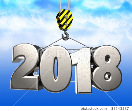 3d crane hook with steel 2018 sign 3d crane hook with steel 2018 sign 35543387