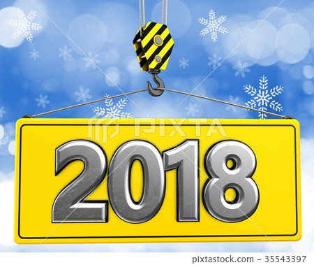 3d crane hook with metal 2018 sign 35543397