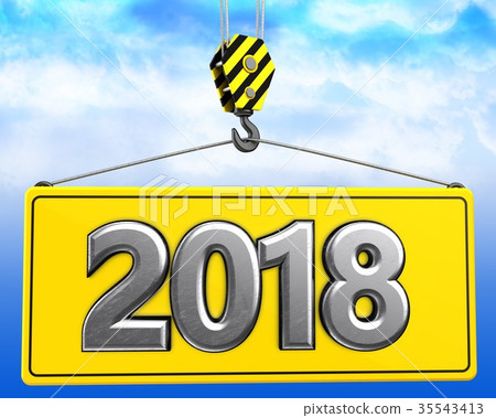 3d crane hook with metal 2018 sign 35543413