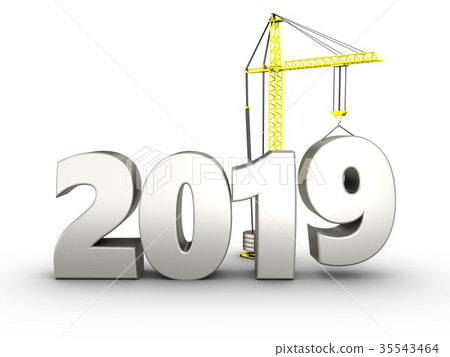 3d 2019 year silver sign 3d 2019 year silver sign 35543464