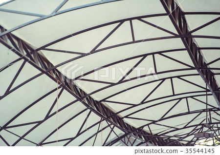 Fragment of a modern building with  glass of metal 35544145